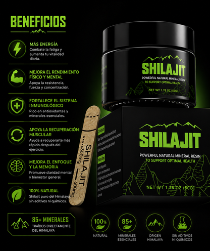 Adiós Cansancio con Shilajit Himalaya Premium 85 Minerales