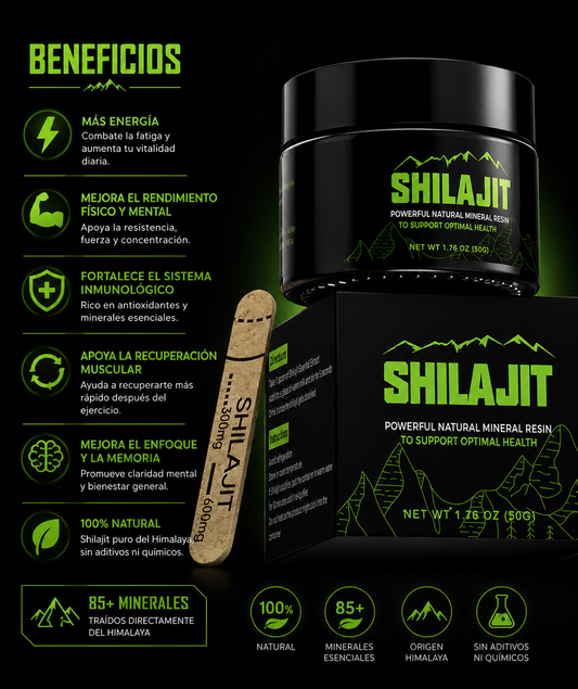 Adiós Cansancio con Shilajit Himalaya Premium 85 Minerales