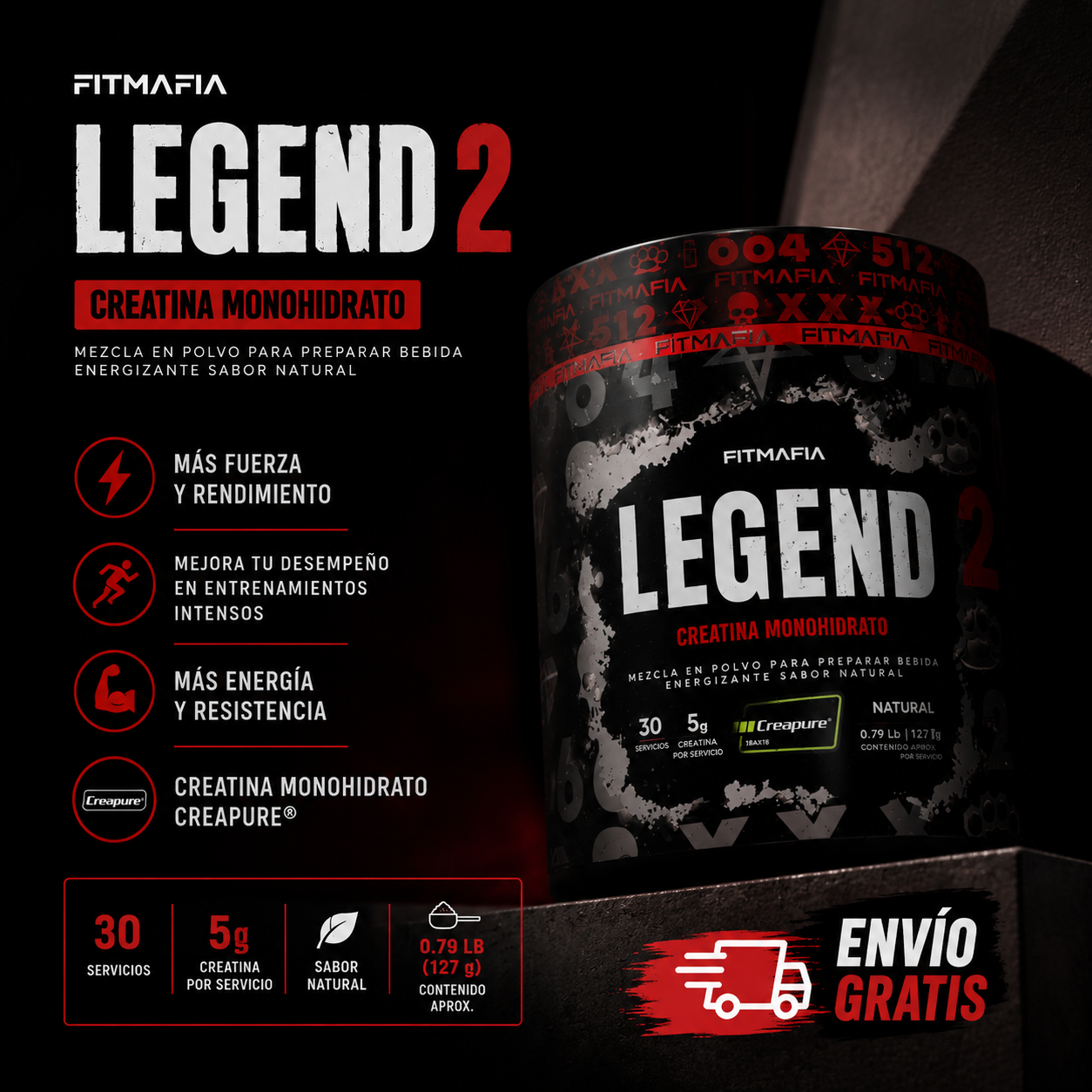LEGEND 30 SERV-CREATINA MONOHIDRATADA