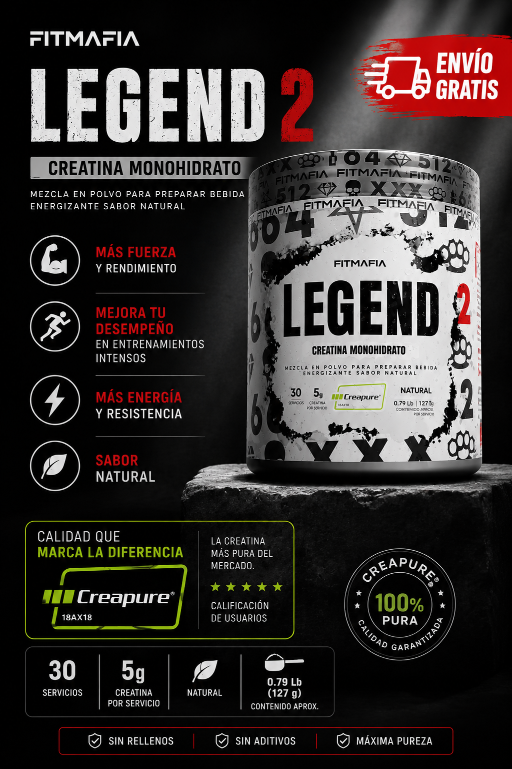 LEGEND 30 SERV-CREATINA MONOHIDRATADA