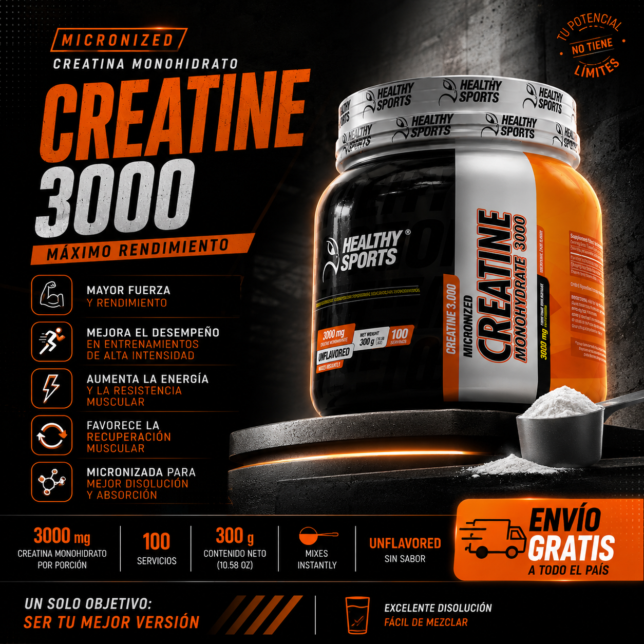 CREATINA HEALTHY SPORTS 300 gr