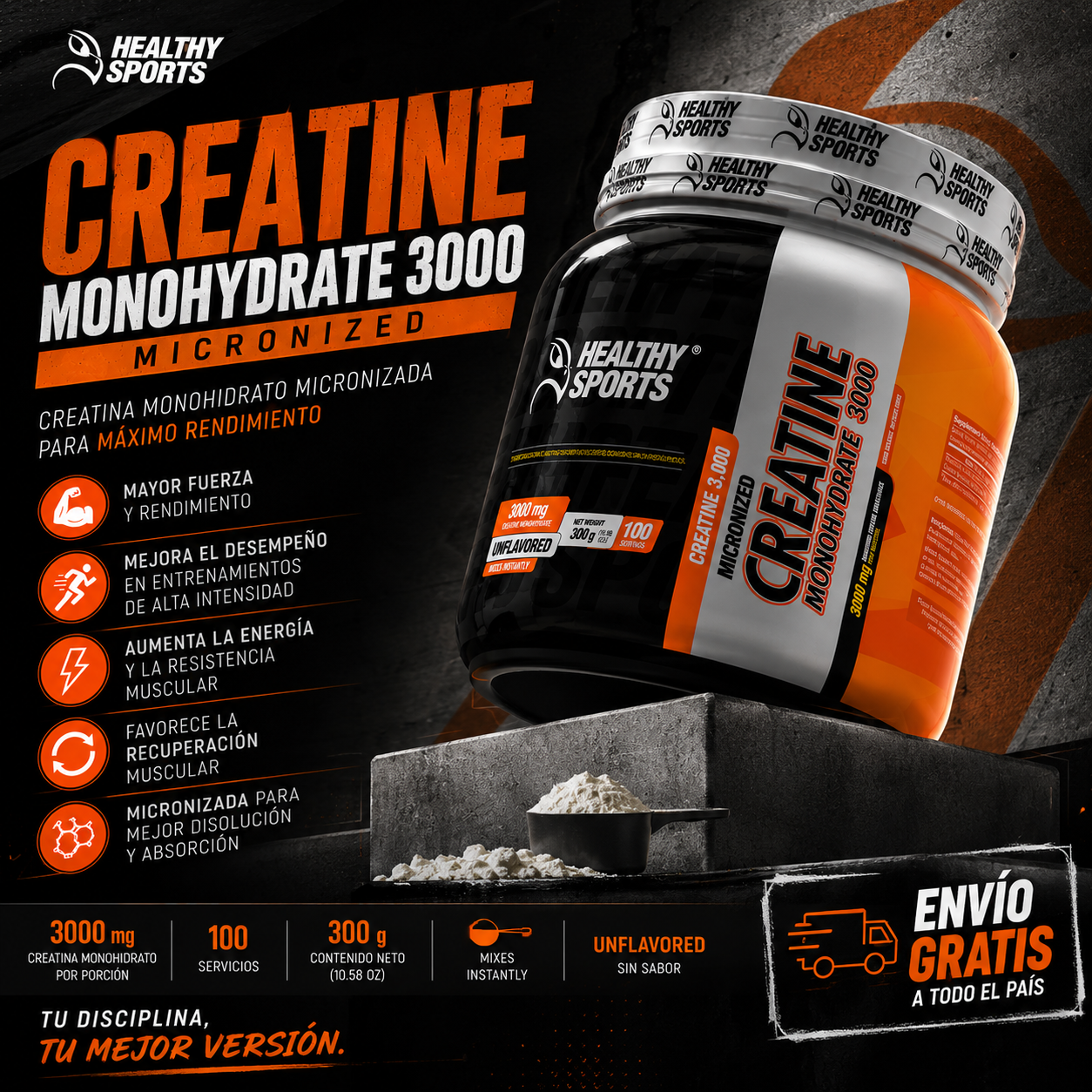 CREATINA HEALTHY SPORTS 300 gr