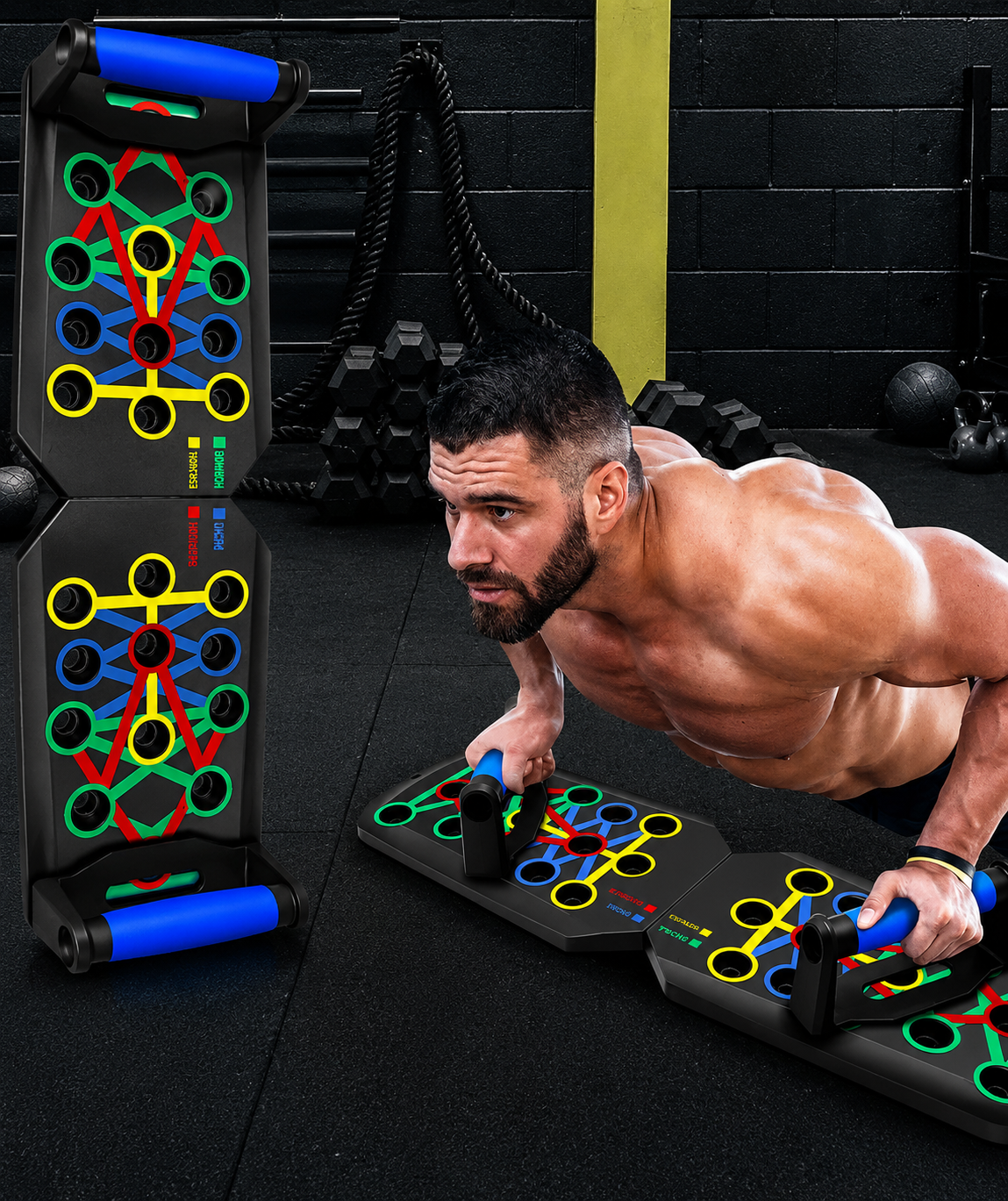 Fortalece tu cuerpo desde casa con el Tablero de Flexiones Portátil 14 en 1.